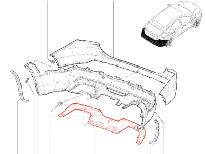 Накладка заднего бампера средняя LADA Vesta Cross 8450031034